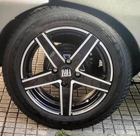 Cerchi in lega 14" Diamantati-Nero 4x98Fiat-Lancia
