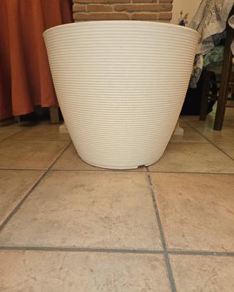 Vaso bianco 48 cm Teraplast in resina plastica
