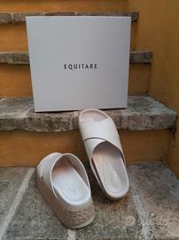 Sabot nappa con zeppa corda misura 37