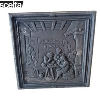 Lastra frontone ghisa per Camino e stufe 38x38x1cm