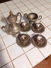 SERVIZIO METALLO ARGENTO 4 TAZZINE VINTAGE