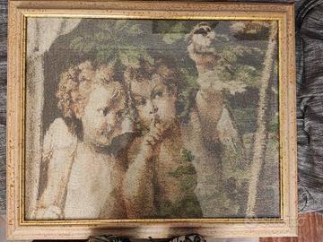 Quadro angeli punto a croce