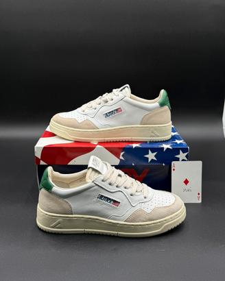 Autry sneakers medalist low bianche e verdi, 39