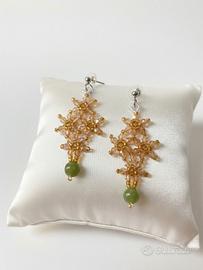 Orecchini gemme giada 💚 vintage anni 40 style