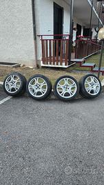 4 cerchi in lega originali R17 Alfa MiTo con gomme