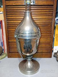 Raro porta fiasco di vino  metallo cromato vintage