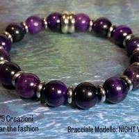 Bracciale occhio di tigre modello NIGHT VIOLET