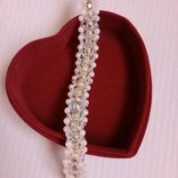 Bracciale Bianco e Argento a spina di pesce 