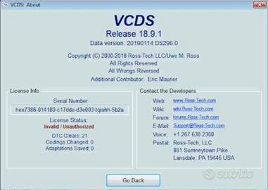 Ripristino licenza revocata per vcds Atmega 162