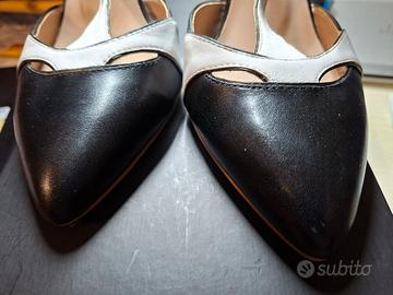 Scarpe tacco da donna BATA tg.40 bianche e nere