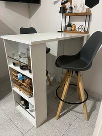 Set tavolo alto con 2 sgabelli stile industrial