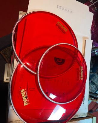 Pelli per batteria Evans Hydraulic Red 10/12/14