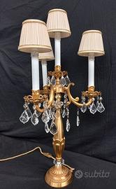 Lampada da tavolo in ottone finitura oro francese