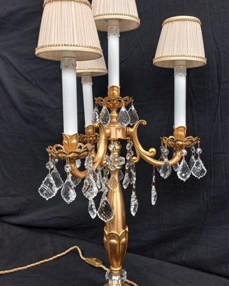 Lampada da tavolo in ottone finitura oro francese