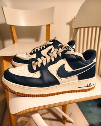 Nike air force One uomo 44,5 blu,bianco,cuoio
