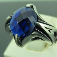 Anello in Arg. 925, pietra color Zaffiro mis. 19