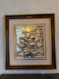 Quadro veliero in argento 