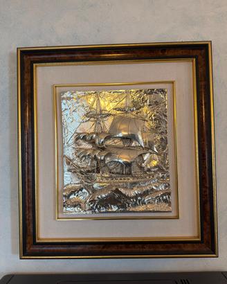 Quadro veliero in argento 