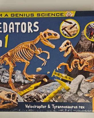 Kit Paleontologia Dinosauri Predators 2 in 1