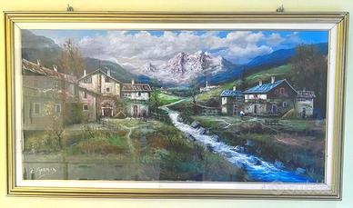 Quadro con cornice, dipinto a olio, di E. Gaudio