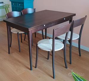 Tavolo 120 x 80 allungabile + 4 sedie