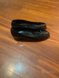 Scarpe Nere Eleganti Vernice Tacco Basso 37