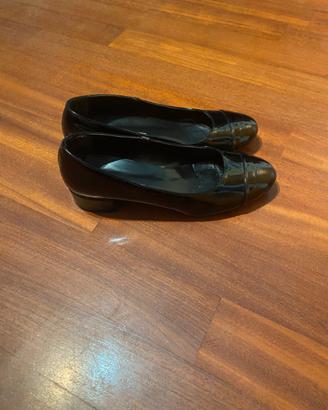 Scarpe Nere Eleganti Vernice Tacco Basso 37