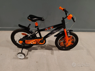 Bicicletta per Bambino 16" - Nera ed arancione