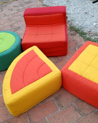 WESCO 4 Pouf per bambini scuola cameretta
