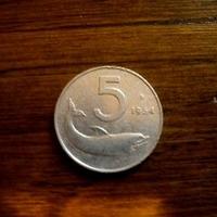 Moneta da 5 lire anno 1954,molto rara