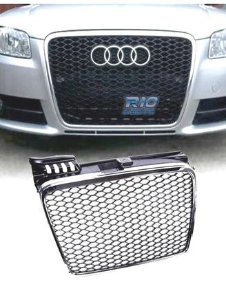 GRIGLIA AUDI A4 B7 LOOK RS CROMATO NERO
