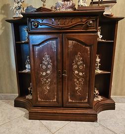 Mobile Credenza, Vetrinettainlegno con intarsi 
