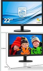 Philips Monitor 223V5LHSB2 Monitor LCD-TFT per PC