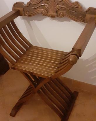 sedia Savonarola in legno massello pieghevole 