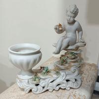 Antica statuina puttino ceramica Capodimonte