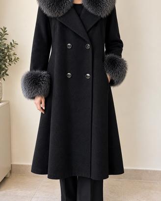 Cappotto Alba Fornari pura lana e vera volpe