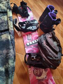 Kit completo snowboard donna misura scarpa 37/38