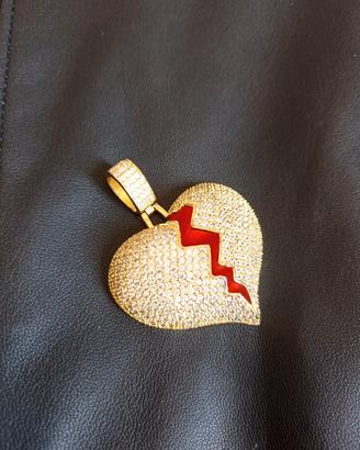 collana tennis e ciondolo cuore spezzato 