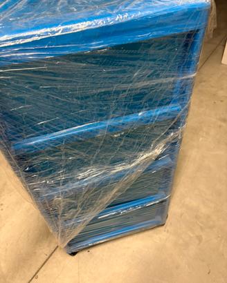 Cassettiera in plastica blu