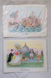 Due stampe satiriche di Forattini da collezione