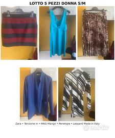 Lotto 5 pezzi donna S/M Zara Mango