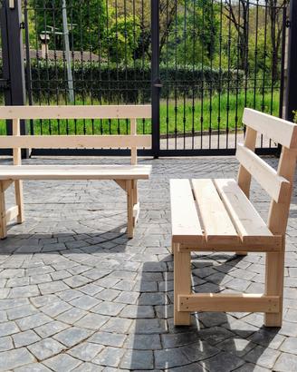 panchina giardino legno massello artigianale 