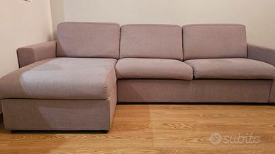 Divano letto con penisola contenitore 