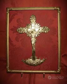 CROCIFISSIONE CON CROCE E CRISTO IN ARGENTO- 1700
