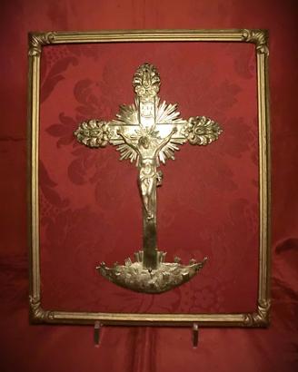 CROCIFISSIONE CON CROCE E CRISTO IN ARGENTO- 1700