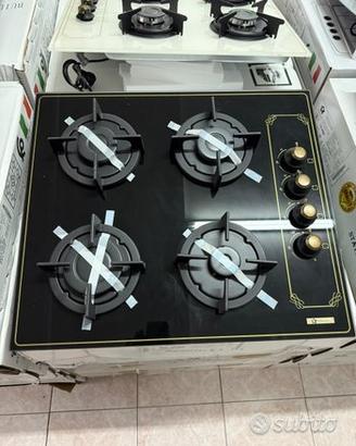 Piano cottura vetro nero rustico 60cm nuovo garant