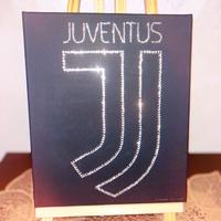 Quadro artigianale in strass/cristalli "Juventus"