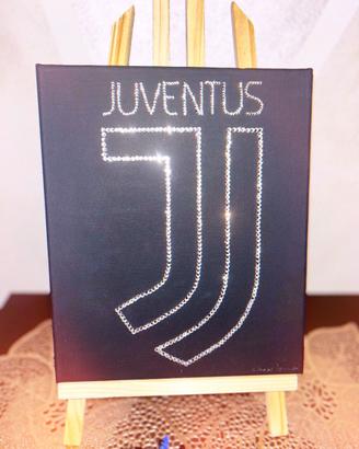 Quadro artigianale in strass/cristalli "Juventus"