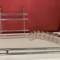 Porta spezie, scottex, rotoli cucina,10 barattoli