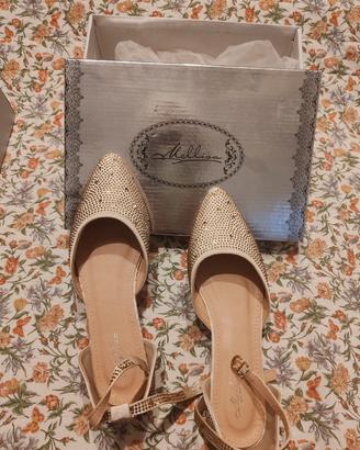 scarpe ballerine con strass